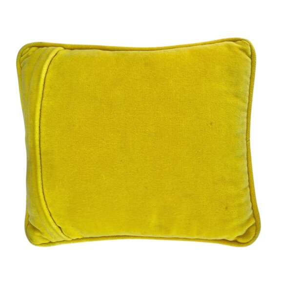 Ted De Grazia Yellow Velvet Pillow With Angel Needlepoint Design - Picture 7 of 8